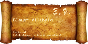 Blayer Vilibald névjegykártya